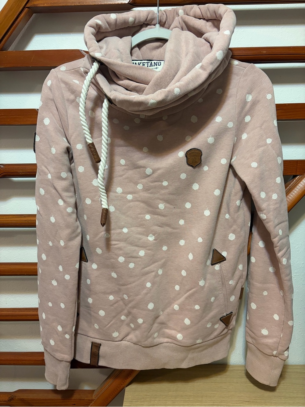 Naketano Dusty Rose Polka Dot Cowl Hoodie
